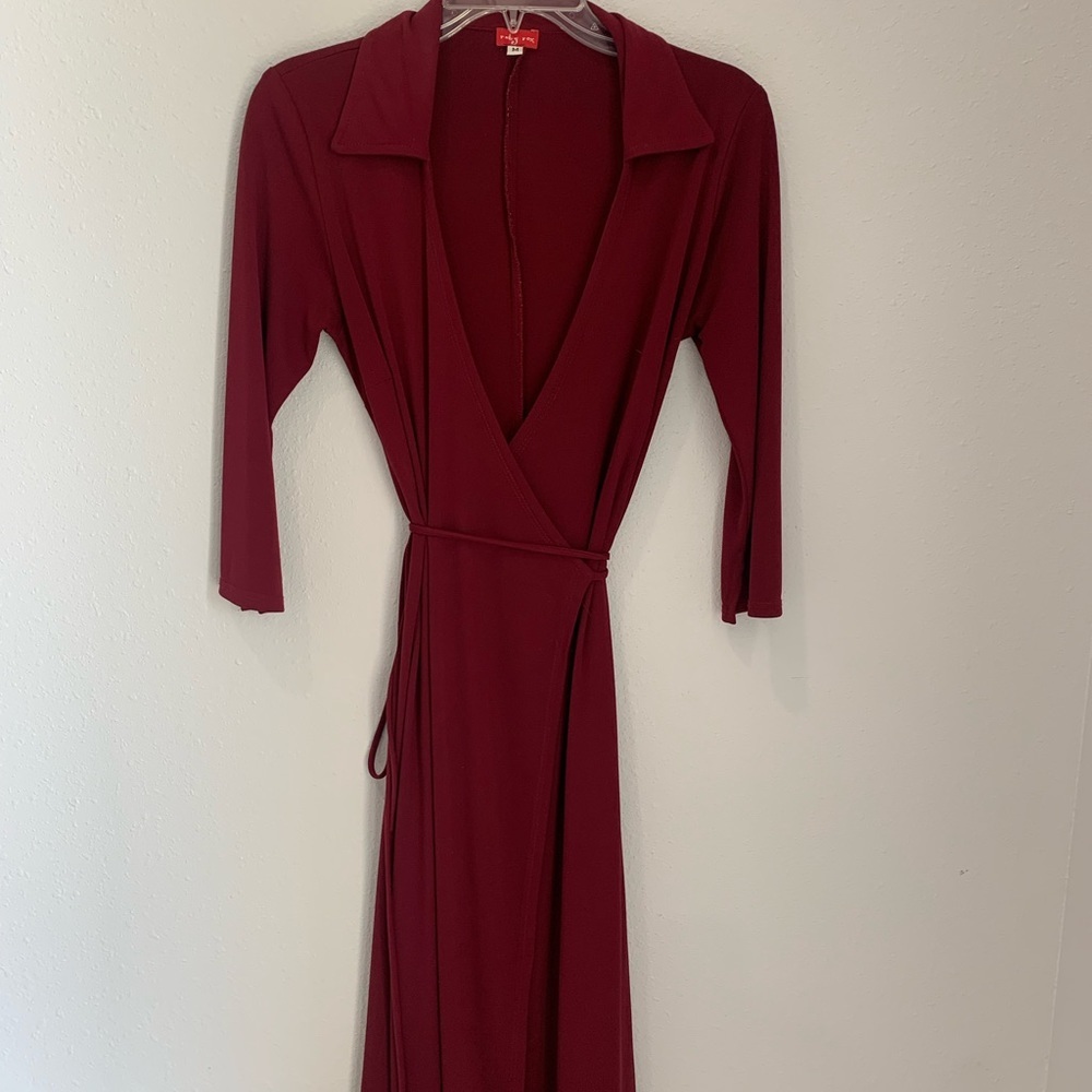 Women’s Cross Over Ruby Rox Maroon Dress Size M